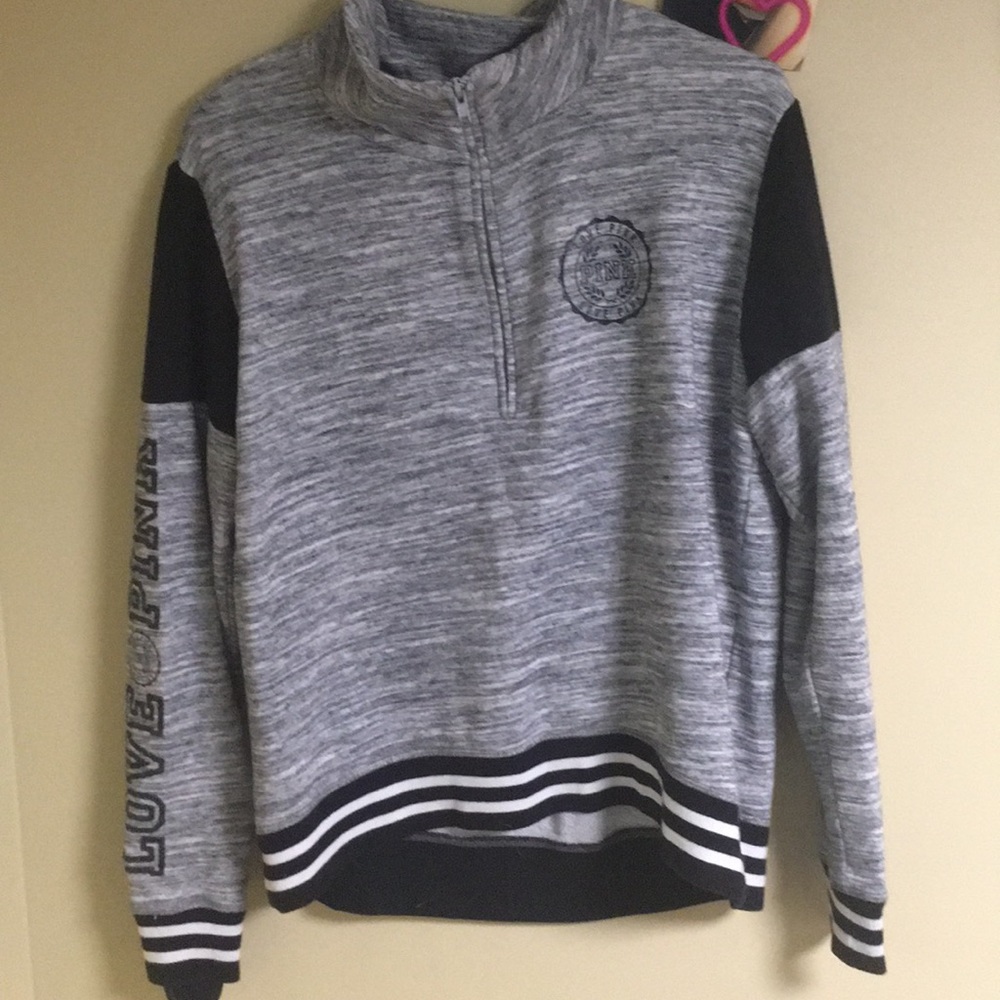 Quarter zip pink hoodie